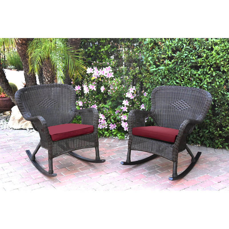 Chaise berçante Batchelder, Espresso, Rouge