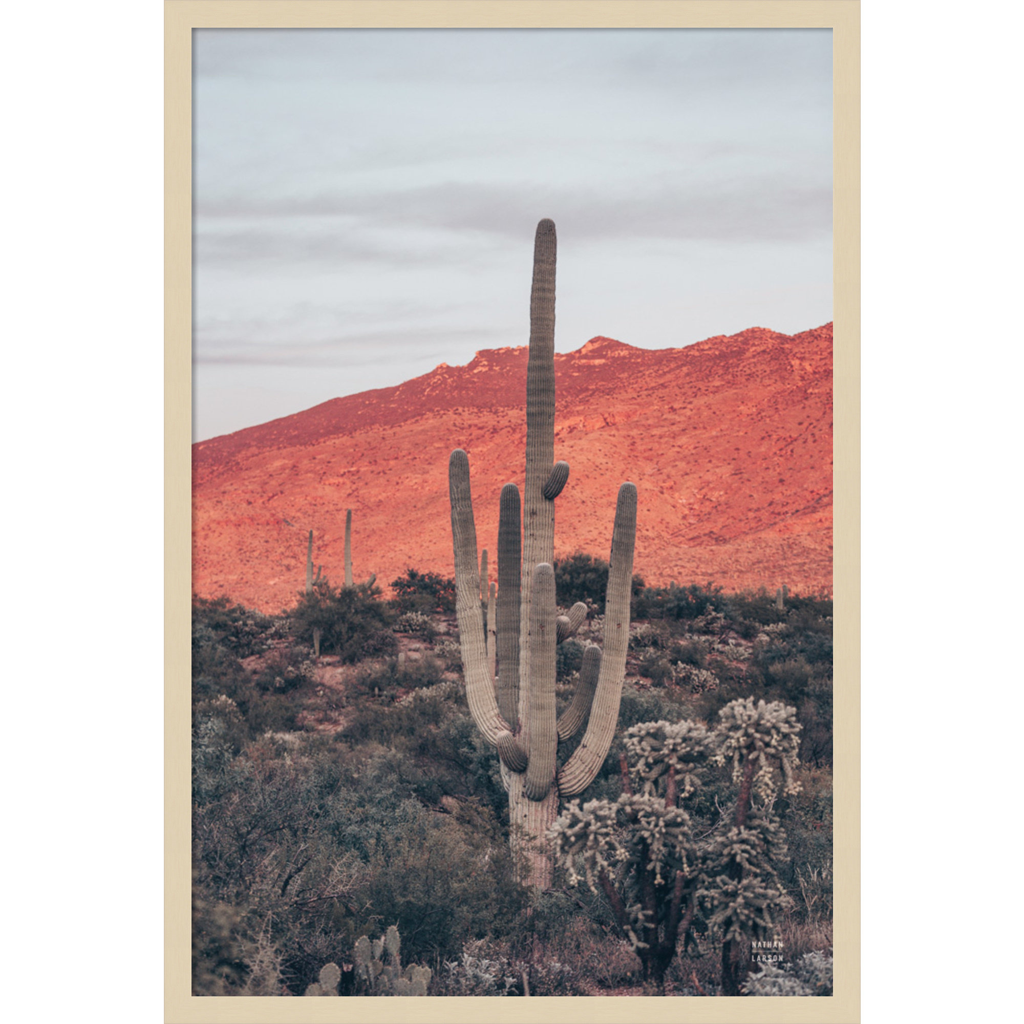 Sunsets And Saguaros by Nathan Larson, Brown, 33" H x 23" W x 1" D
