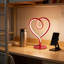 Lampe de table en forme de cœur avec contrôle tactile et éclairage continu à intensité variable 3CCT, lampe de chevet alimentée par USB pour la chambre à coucher, le bureau et les petits espaces