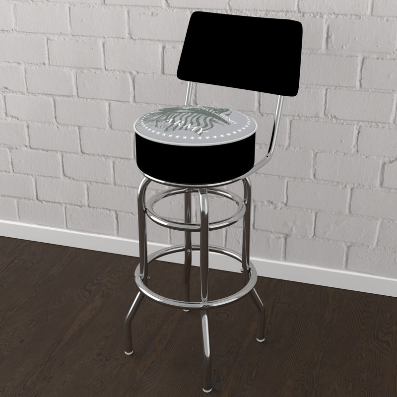 Swivel Upholstered Counter Stool with Metal Frame