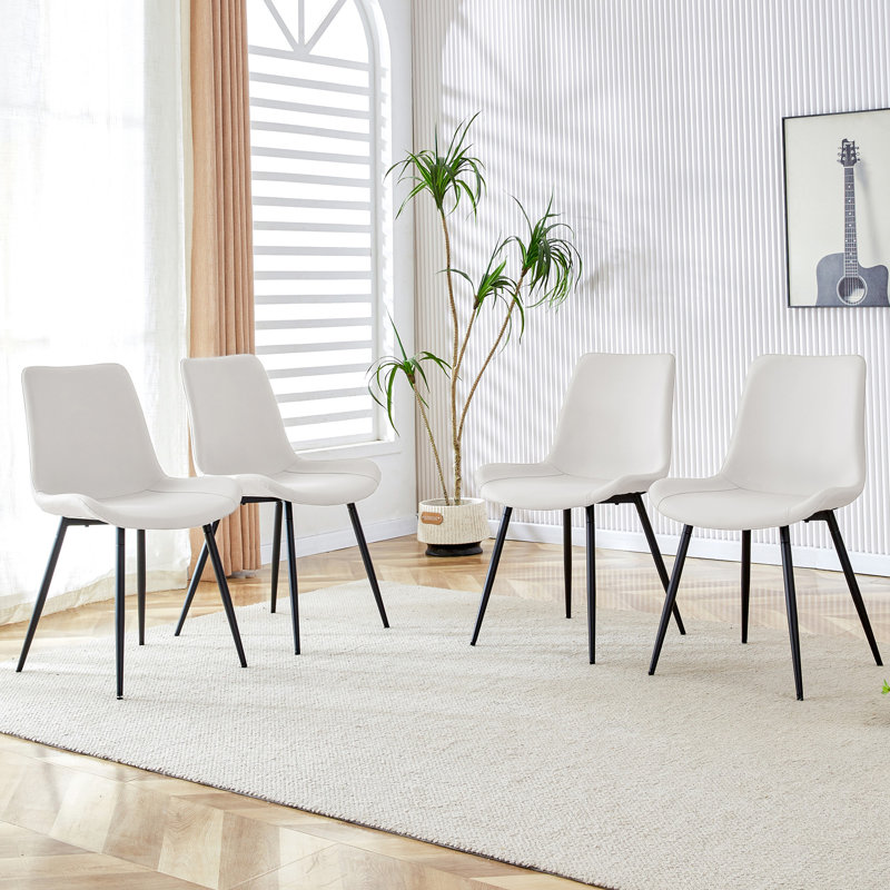 Chaise de salle à manger Milly, Blanc, 4