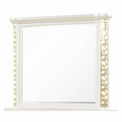 Miroir Cendrillon de style traditionnel avec détails DEL (commode non incluse)