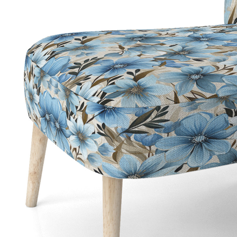 Chaise d'appoint rembourrée Blue Coastal Harmony