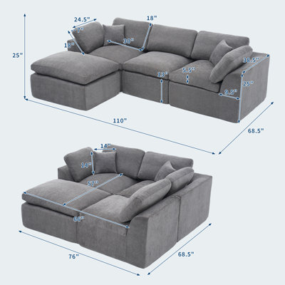 Canapé modulaire 4 places LShaped