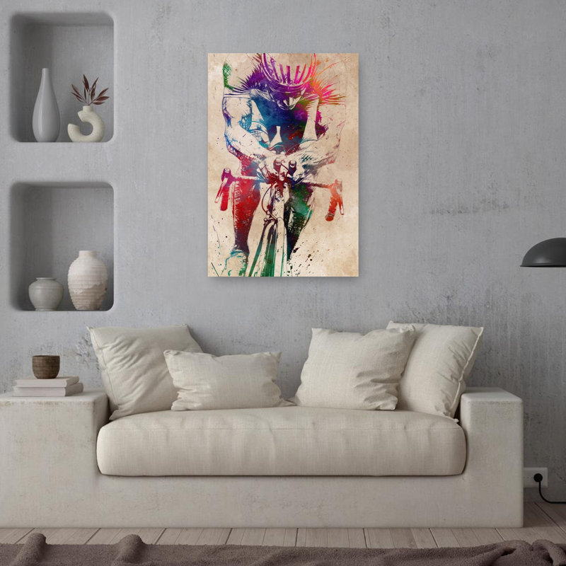 «Intense Racing Cyclist», art mural contemporain, 36" H x 24" W
