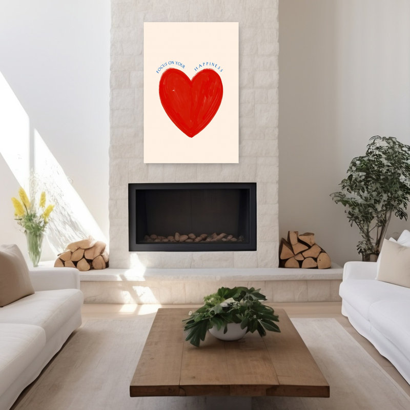Affiche murale classique, moderne et vibrante, Focusonyourhappiness, H 48 po x l 32 po