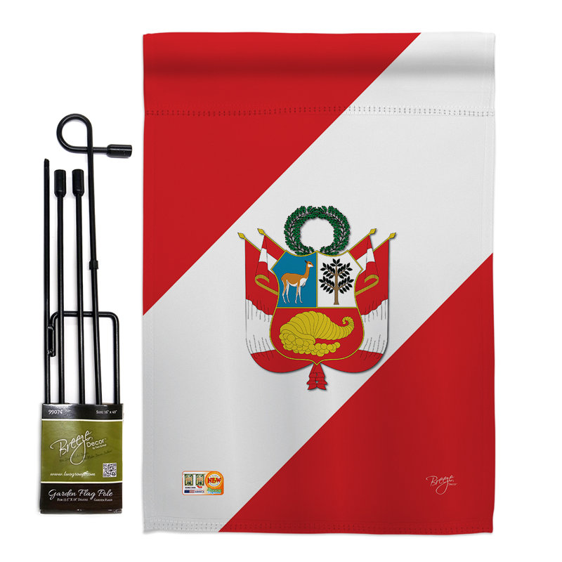 Ensemble drapeau 2 côtés 1 pi 7 po x 1 pi 1 po pérou