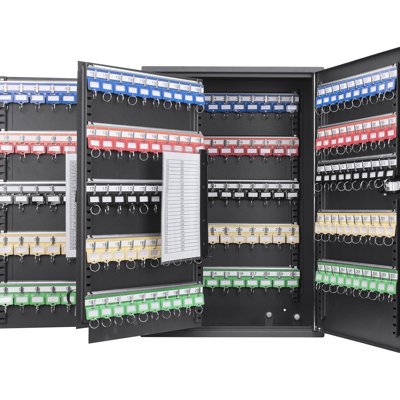 Armoire réglable à 300 clés avec rangement organisé - acier noir, serrure à combinaison, réglable au mur, serrure pour efficacité