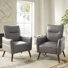 Amiriya Modern Faux Leather Armchair with Solid Wood Legs