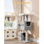 Cat Tree, 98 cm Tower, Sisal Scratching Post, Cats Tower for Indoor, Multi-Level Stable Cat Tree with Cats House, 2 Caves, Pompoms,  Dark Grey, Light Grey-524837921-505333559