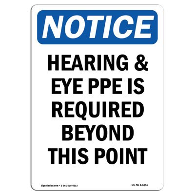 Hearing and Eye PPE is Required Sign