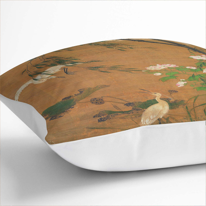 Floral Square Throw Cushion, 40 x 40 cm, White