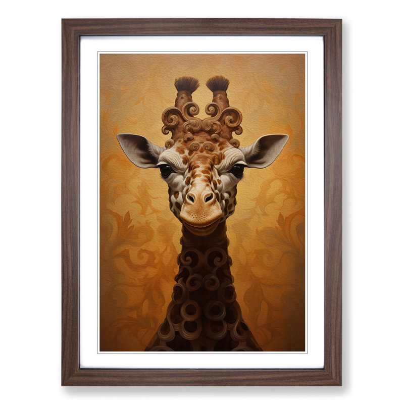 Single Picture Frame Print on Wood, Walnut Framed, 46cm H x 34cm W