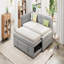 Lit de jour en L pleine grandeur avec lit gigogne escamotable et ports USB, gris-275952795