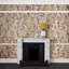 HOLLYHOCKS Wallpaper - Flax 9'10" - full height wallpaper