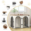 Dog Crate Furniture, 80 cm Wooden Dog Crate, Indoor Kennel for Small/Medium Dogs, End Side Table Animal Crates, Anti-Chew, Anti-Escape, Arched Door Design-855365650