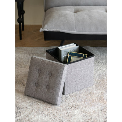 Tufted Square Footstool with Storage