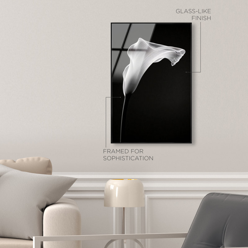 Calla Lily II by Oliver Gal, 21"H x 31"W, Black Floater Frame