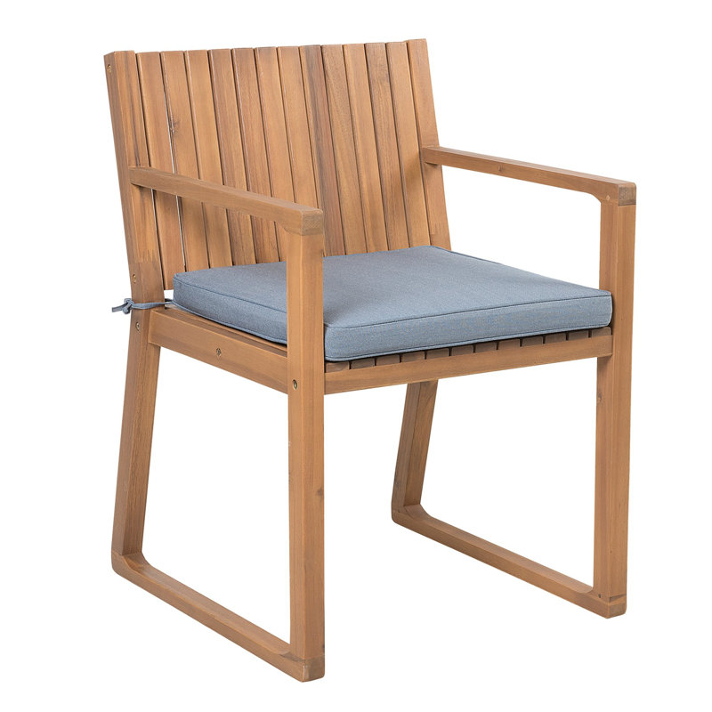 Iwar Patio Dining Side Chair with Cushion, Blue