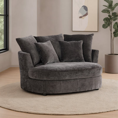 55" W Upholstered Accent Barrel Chair