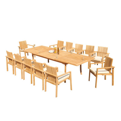 Ensemble de salle à manger rectangulaire en teck
