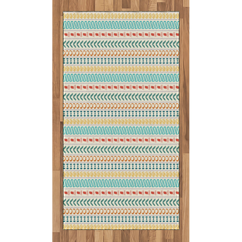 Ethnic High Density Long Fiber Poly Threads Decorative Area Rug Carpet, Rectangle 2'7" x 5'