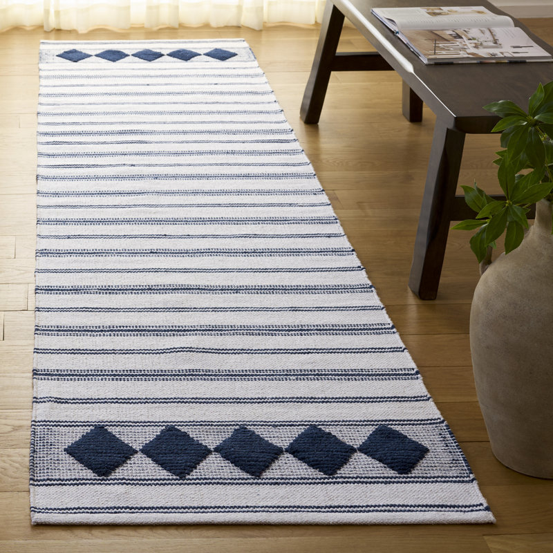 Breckenridge Flat Weave Cotton Geometric Rug, Runner 2'3" x 9'