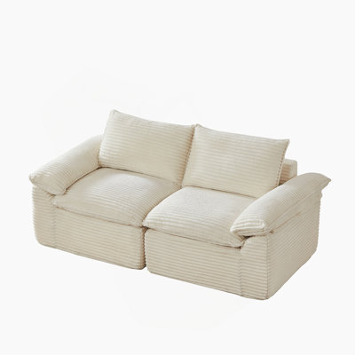 Modern Corduroy Cloud Sofa - Freely Combinable Modular Couch For Living Room, Apartment & Office