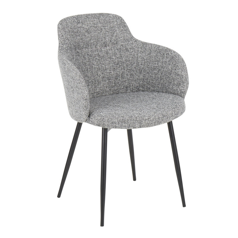 Chaise industrielle en métal et tissu Noise, Gris