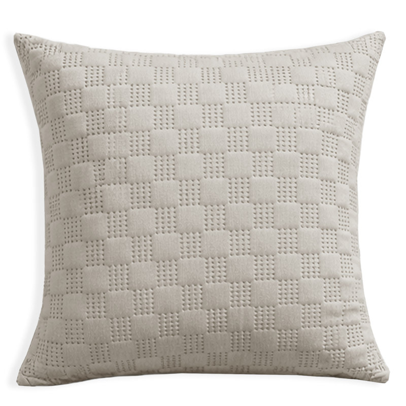 Aspire Homeware Embossed Square Velvet Cushion Covers, BEIGE, Pack of 2