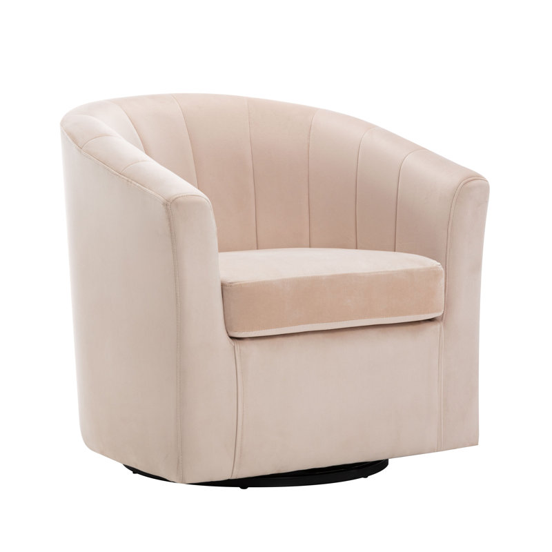 Coeur Velvet Swivel Barrel Chair, Champagne Velvet