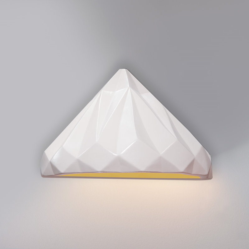 Papastamelos Ceramic Wall Light, Incandescent, Matte White/Champagne Gold