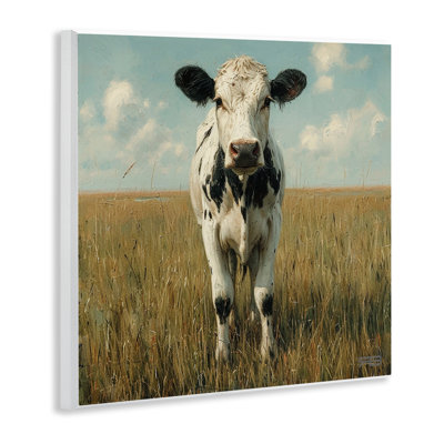 Vache dans un champ verdoyant, art mural par Roozbeh Bahramali