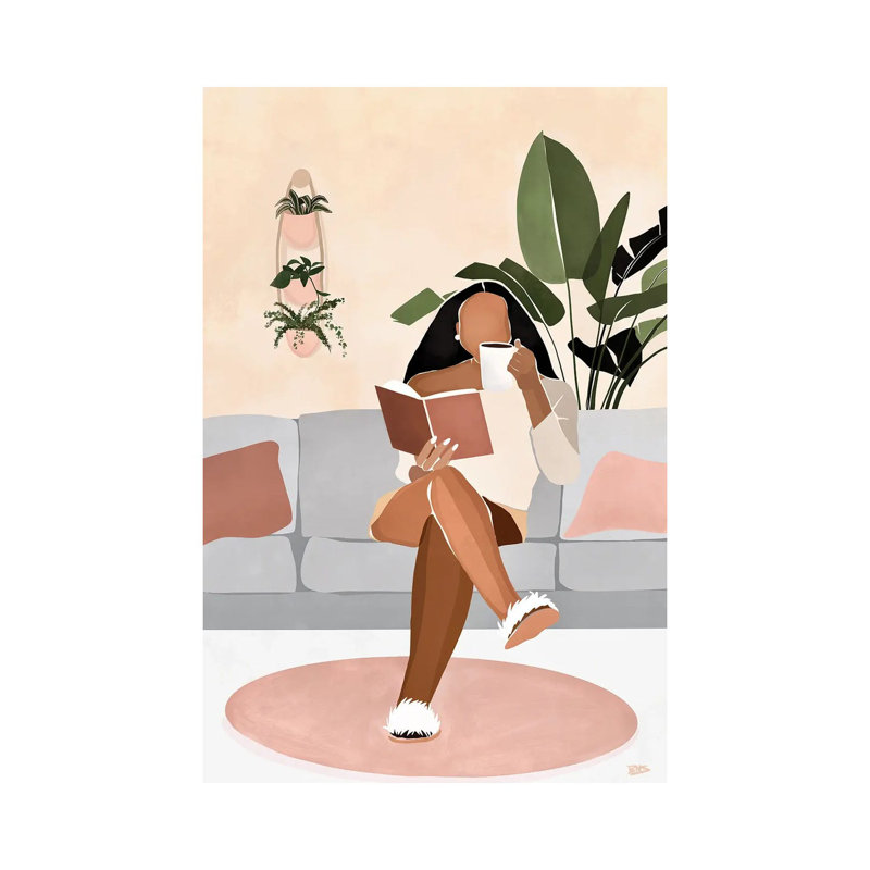 « Lounge » par Bria Nicole-impression d’art graphique, Pas de tapis, H 26 po x l 18 po x 1,5 po, Toile tendue