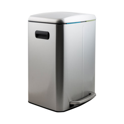 Steel Step On Multi-Compartments Trash & Recycling Bin - 10.57 Gallons