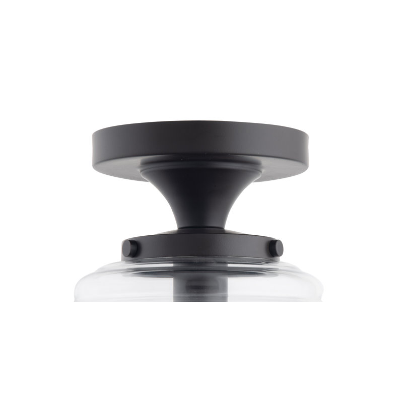 Hazelip Farmhouse Glass Semi Flush Mount Ceiling Light, Dark Brown