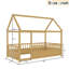 Lit simple naturel avec structure haute en bois et clôture, structure en pin, structure stable, amusante pour-1536946228