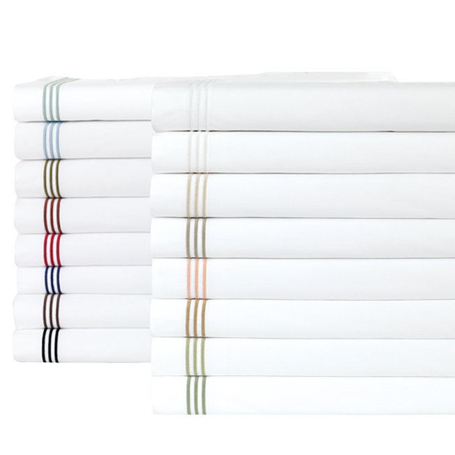 Tessa 100% Cotton Percale Sheet Set, King Sheet Set + 2 Pillowcases, Ivory/Black