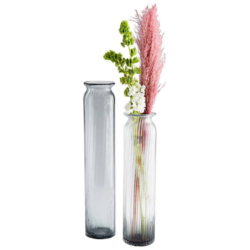 Vase de table en verre Waterfall, H 19,5 po x l 4,75 po x P 4,75 po