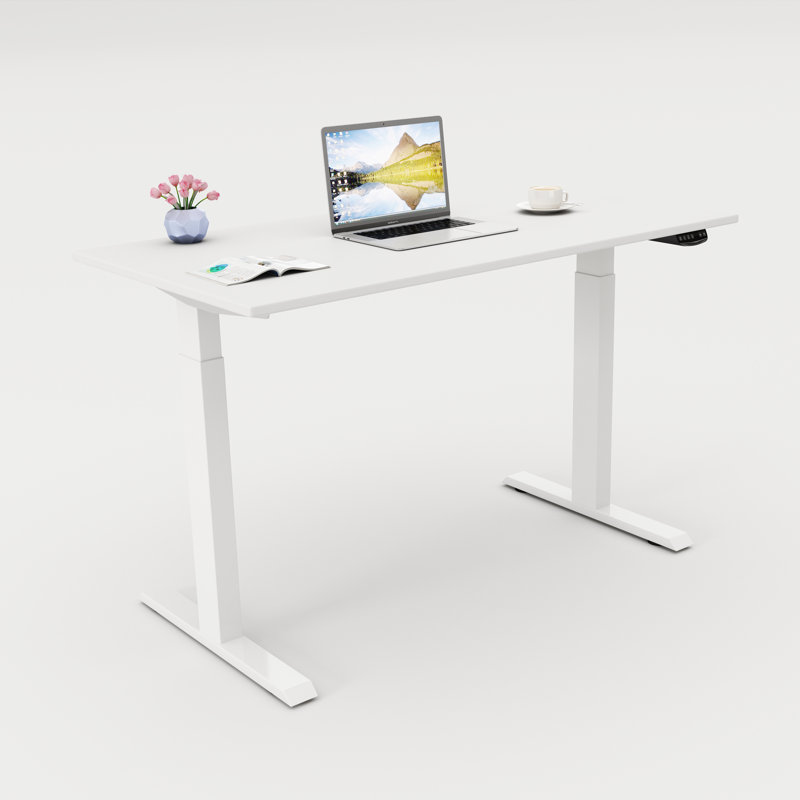 Adjustable Metal Base Standing Desk, White