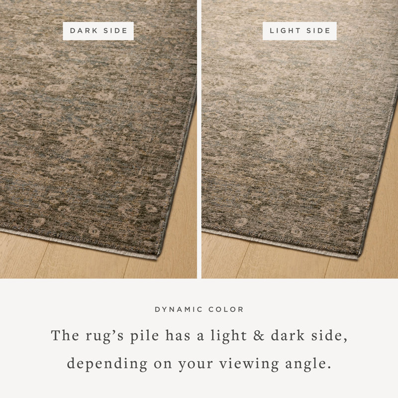 Junie Lagoon and Natural Rectangular Synthetic Area Rug