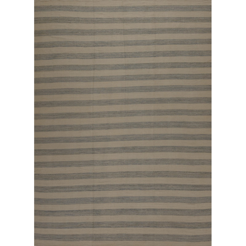 Striped Area Rug in Gray/Beige