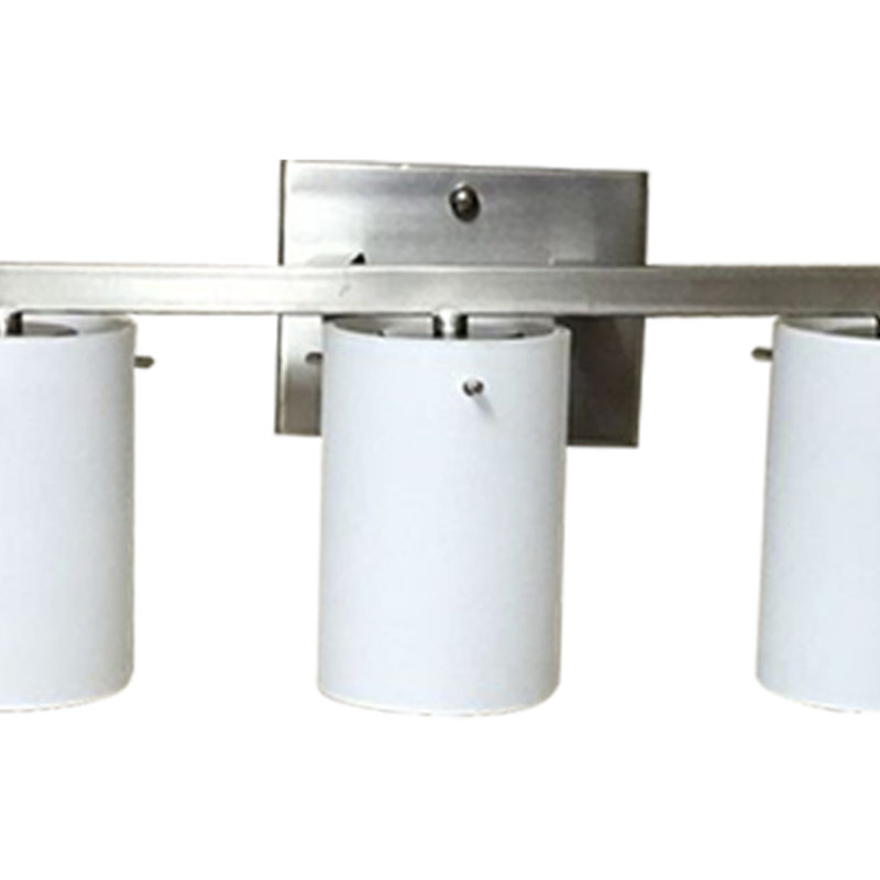 Éclairage pour salle de bain 5 lumières à intensité variable en nickel brossé