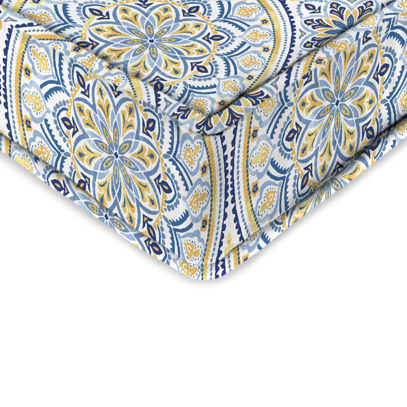 22" x 45" Outdoor Deep Seat Chair Cushion Set with Ties and Welt, Castille Multicolor