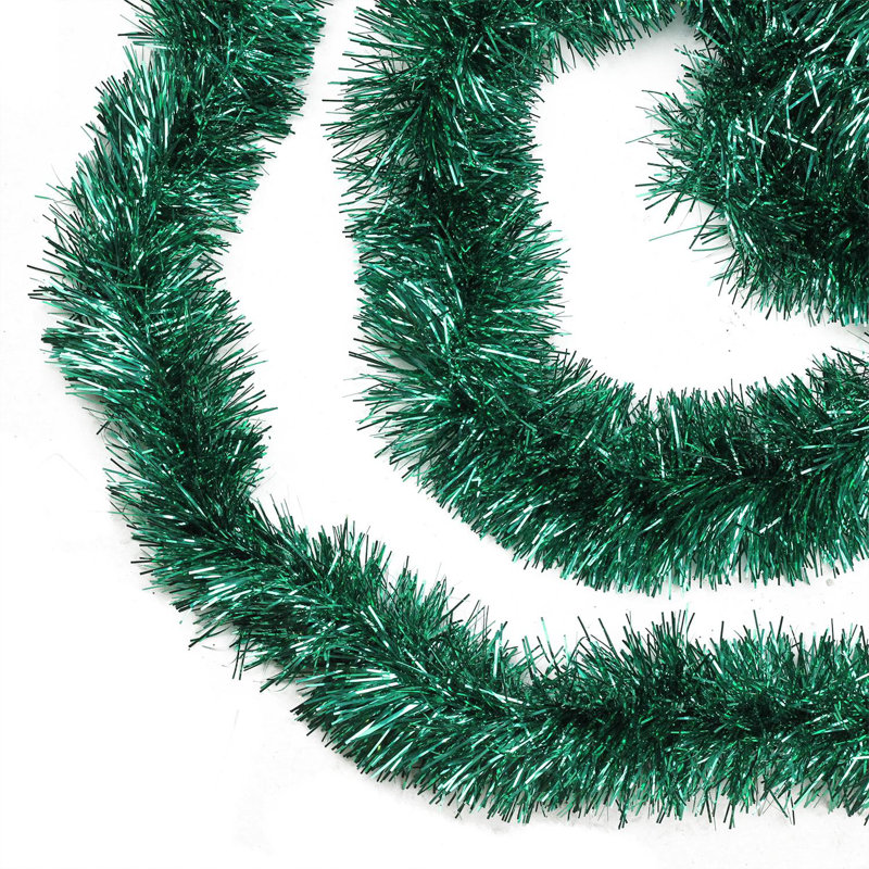 Guirlande de Noël Tinsel - non éclairée, Vert foncé, 50' L x 2.5" W