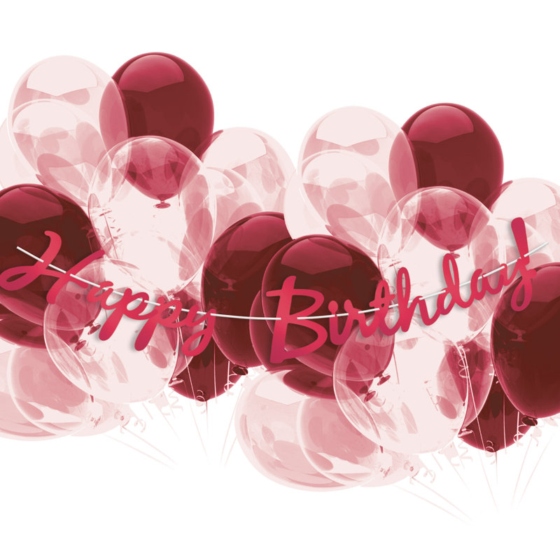 Banderole Foil Happy Birthday, Rouge