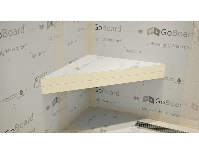24 po × 24 po × 4 po L'ensemble de banc de douche en coin flottant Original avec support GoBoard® par Original Granite