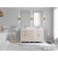 60 po Cambridge X P 22 po Meuble-lavabo double D en grain fin avec quartz blanc Empira