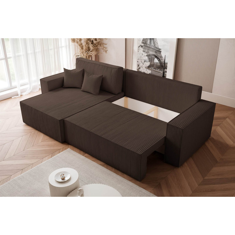 4 Seater Sofa Bed, Brown