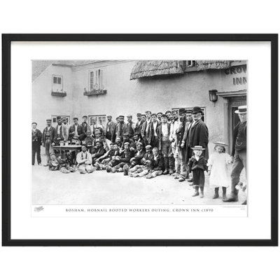 Bosham, Hobnail Booted Workers Outing, Crown Inn C1890 1 Piece Single Picture Frame Wall Art
